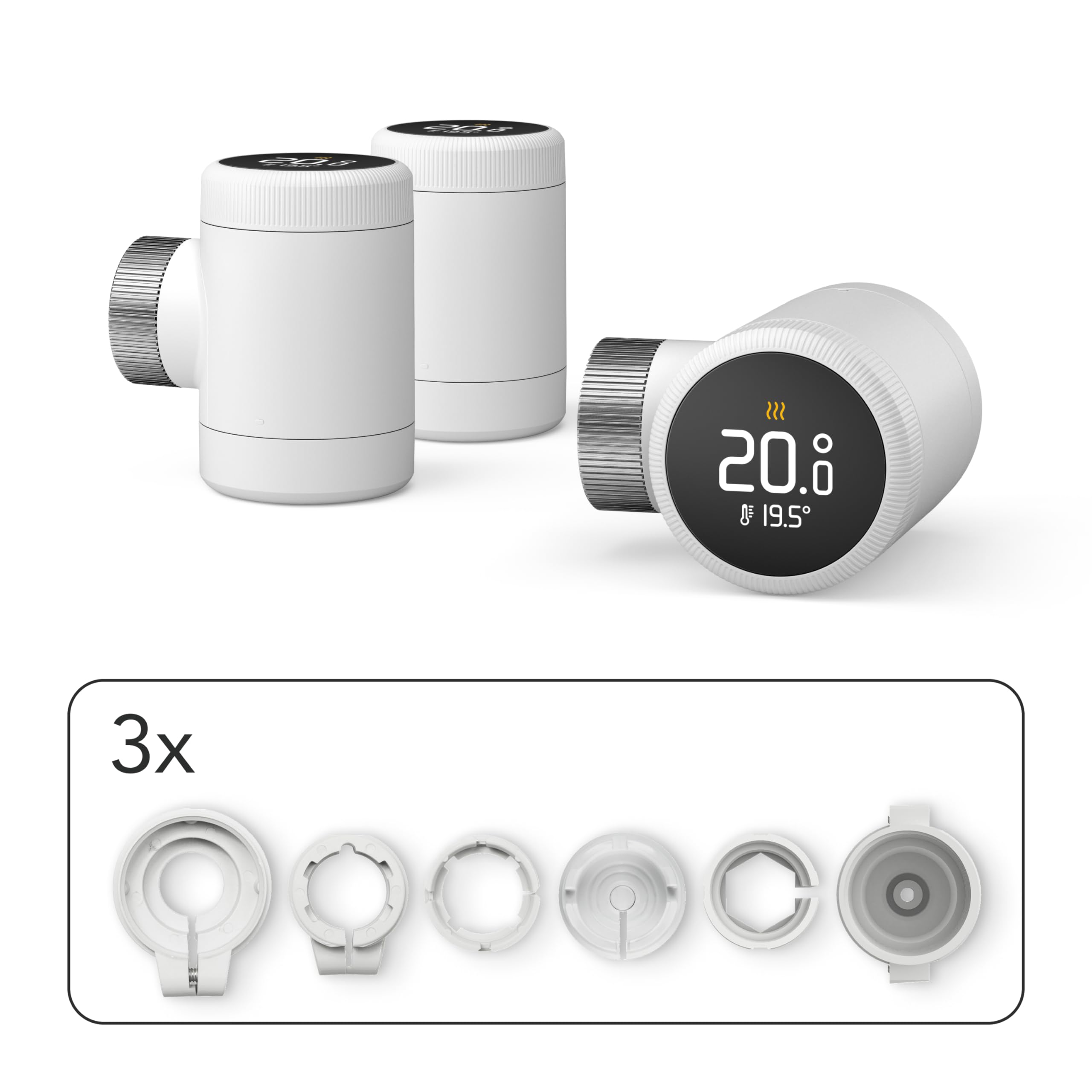 tado° Smartes Heizkörperthermostat X – Trio Pack, Heizungssteuerung per App und Smart Speaker (Alexa, Siri, Google Assistant), Energie sparen, DIY Installation