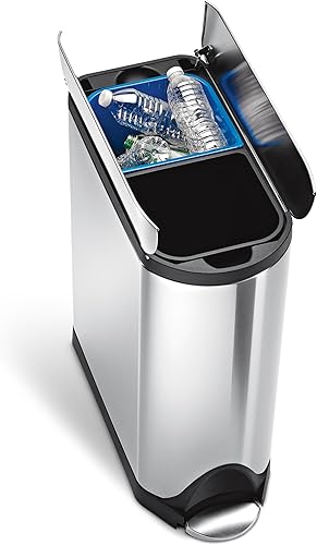 Miniatura 9 de SimpleHuman Cesto de basura con pedal abertura estilo mariposa de acero inoxidable 26 gal
