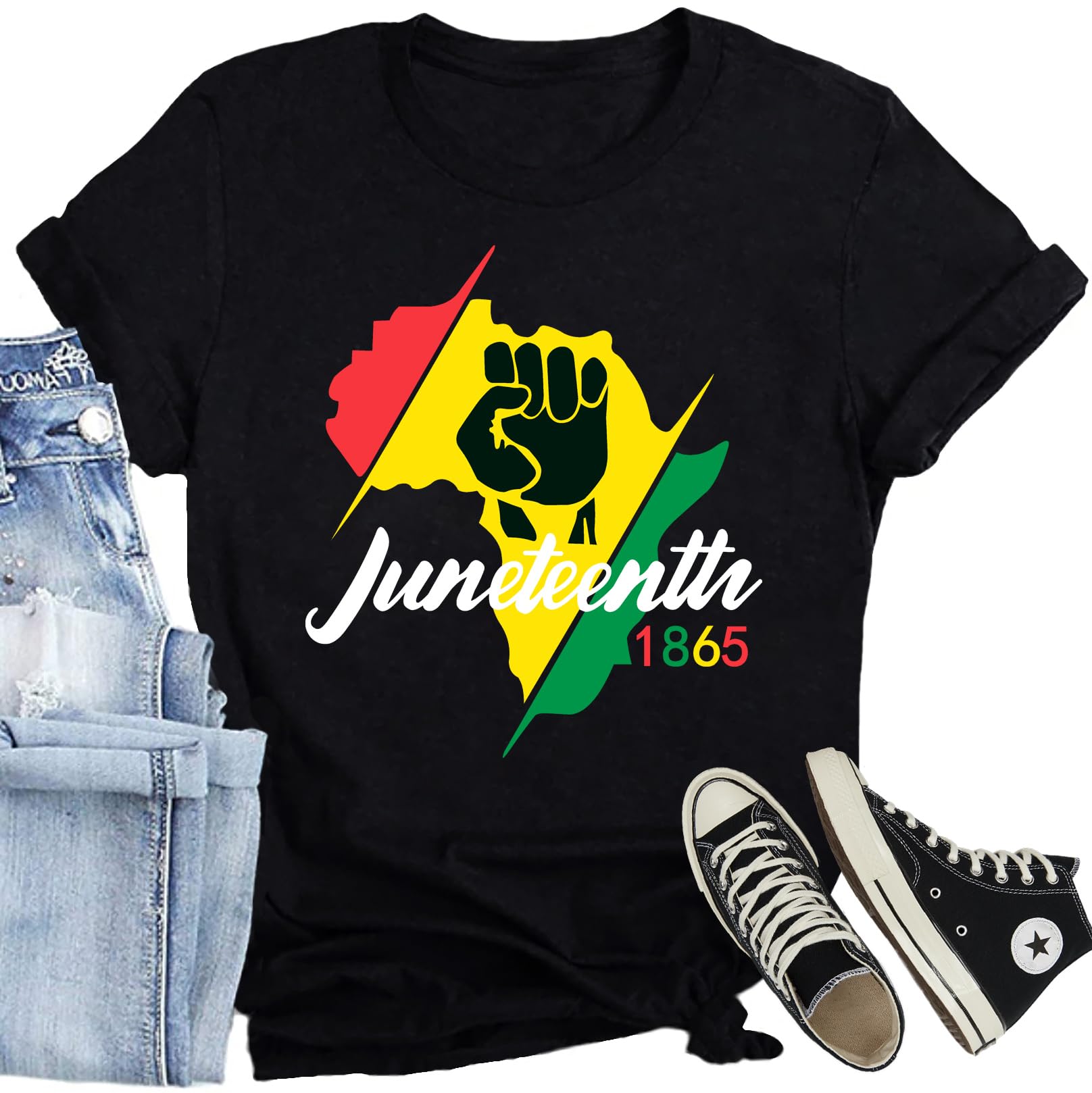 CQF Women Juneteenth Shirts Black American Freedom T-Shirts 1865 Emancipation Day Tee Tops