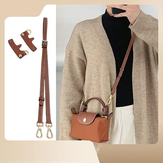 Chispee Leather Shoulder Strap Set Bag Transformation Purse Strap Extender Leather Purse Straps Replacement for Crossbody Bag (Light Pink