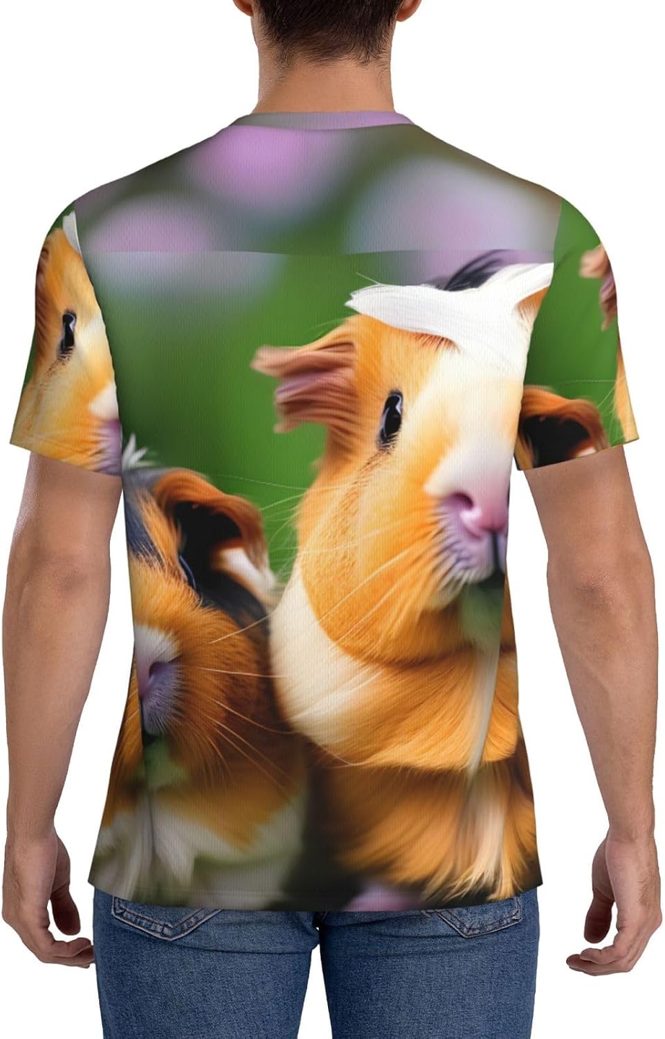 Cute Guinea Pigs Rugby Football Jersey for Men, Comfortable V-Neck Loose Fit Top for Team Sports Athletics