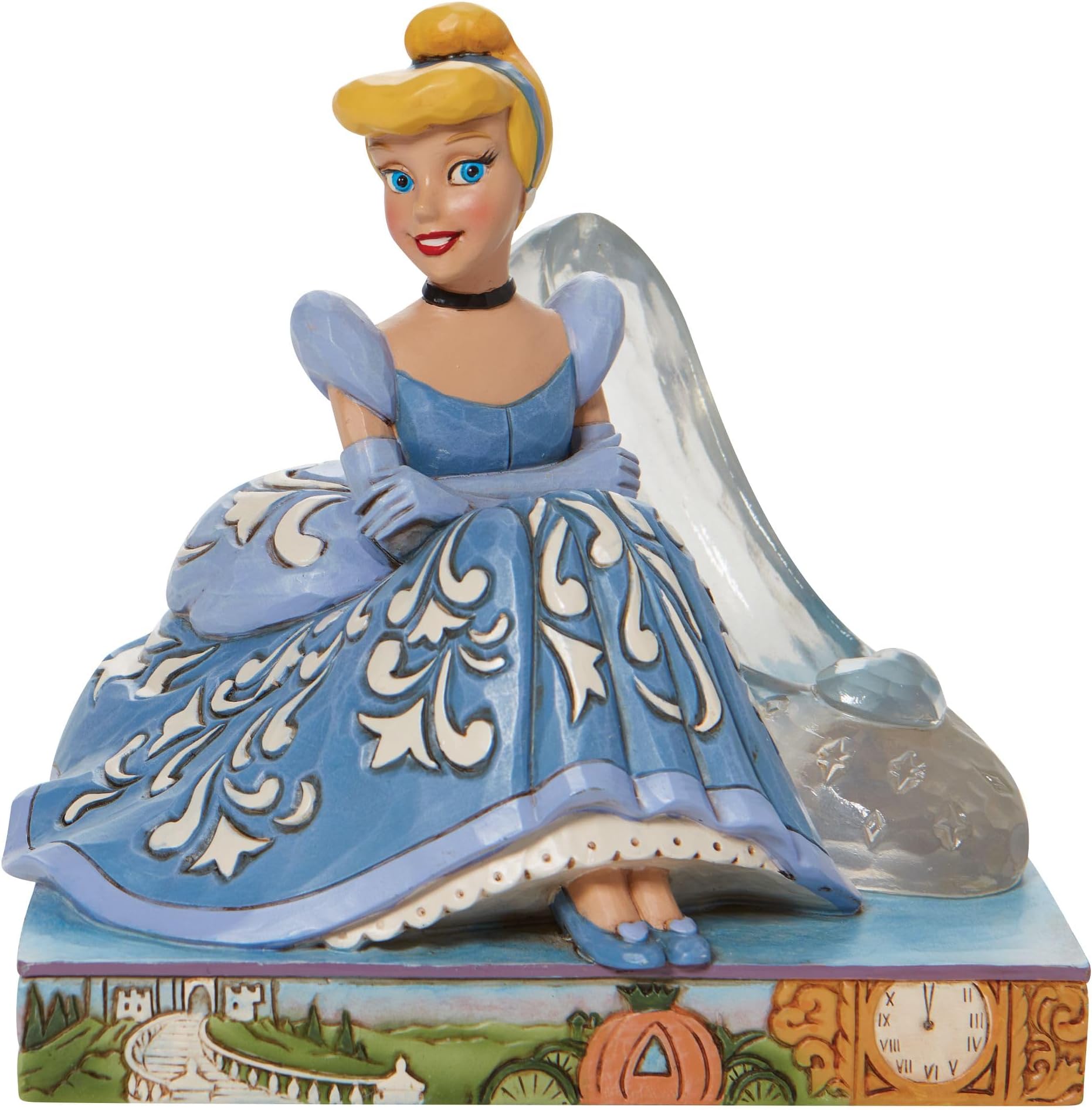 Enesco Jim Shore Disney Traditions Cinderella with Glass Slipper Figurine, 5.39 Inch, Multicolor