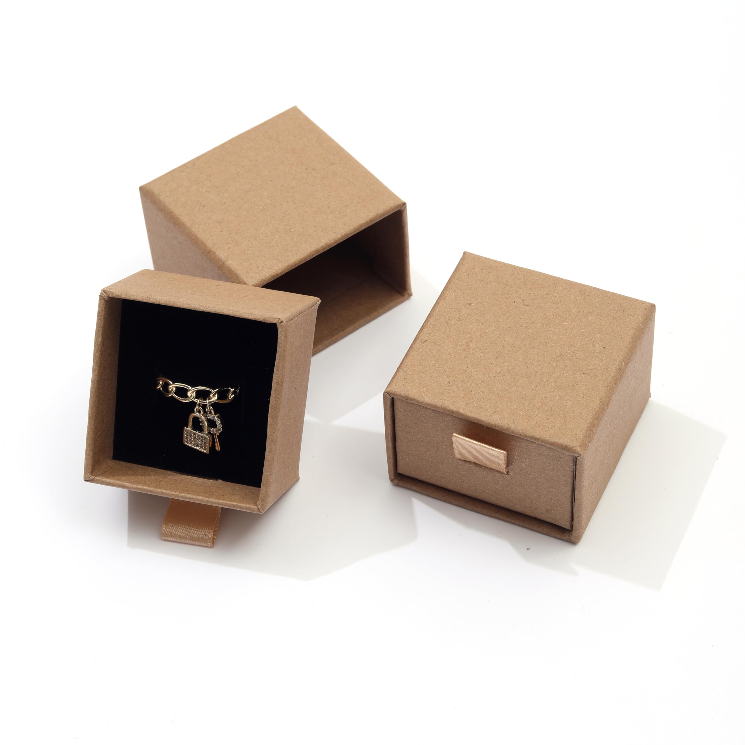 12 Pack Kraft Jewelry Gift Boxes, 5x5x3.5cm Cardboard Jewelry Boxes, Small Gift Boxes, Drawer Type Jewelry Organizer Boxes, Jewelry Boxes,Ring Box