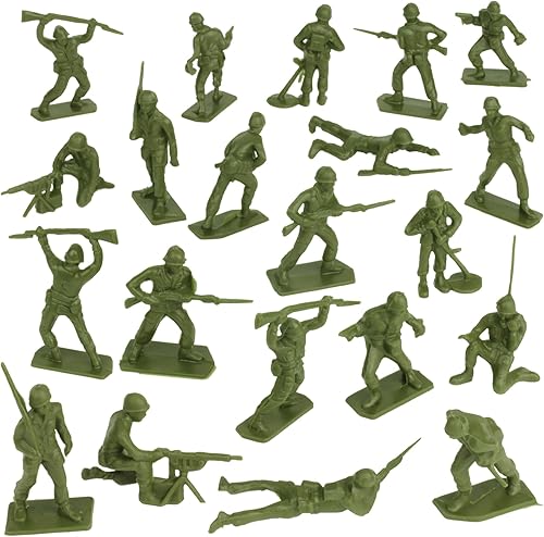 Miniatura 4 de Tim Mee Toy Hombres de plástico del ejército - 28 piezas OD Green WW2 soldado figuras - Hecho en Estados Unidos