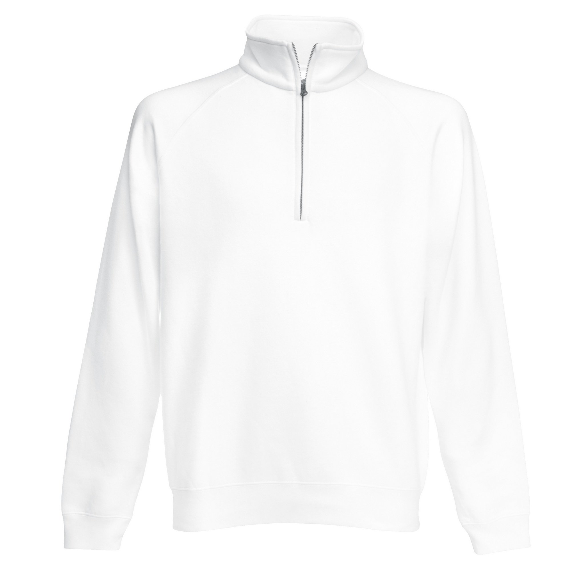 Fruit Of The Loom Zip Neck Sweatshirt - White - M