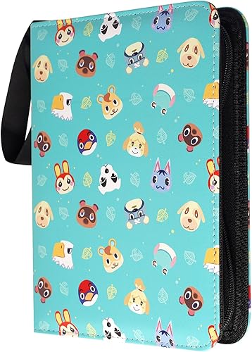 Miniatura 2 de Carpeta de cuero sintético con 4 bolsillos para tarjetas coleccionables con soporte para álbumes de tarjetas Amiibo, protector para tarjetas Amiibo,