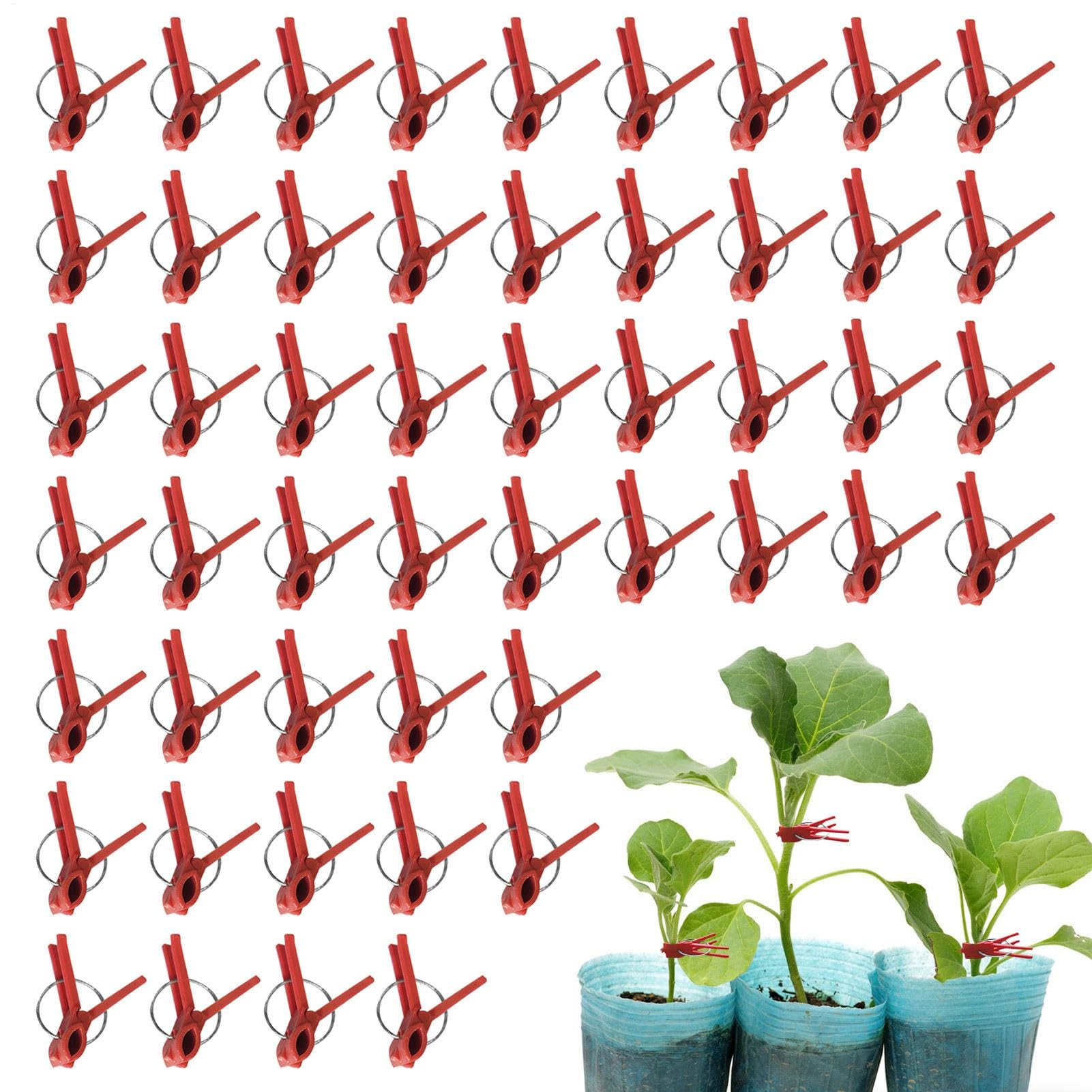 Clips de injerto de plantas, clips de injerto de vegetales | Paquete de 50 abrazaderas de fijación de plantas,Soporte de escalada en la connectas para una enredadera de vegetales, conector de jardiner
