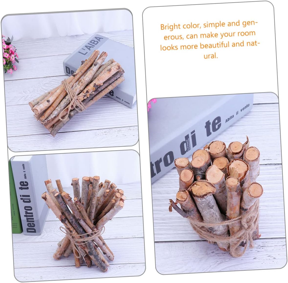 40pcs Birch Logs for Decorating Decorative Logs Dried Tree Branches Vase Decorations