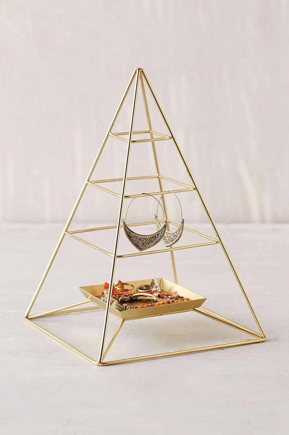 Decor India Jewelry Organizer, Pyramid 3 Tier Jewelry Tower