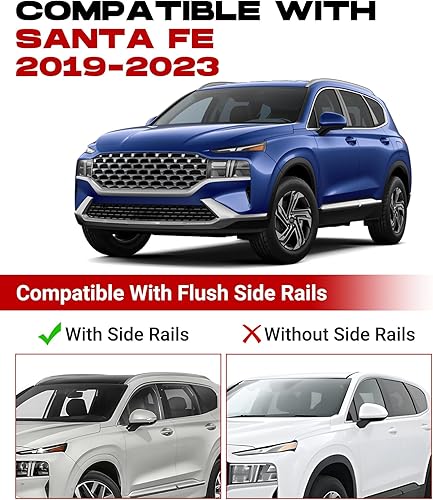 Miniatura 2 de Barras transversales bloqueables para Hyundai Santa Fe 2019 2020 2021 2022 2023 Accesorios de carga para portarieles de techo