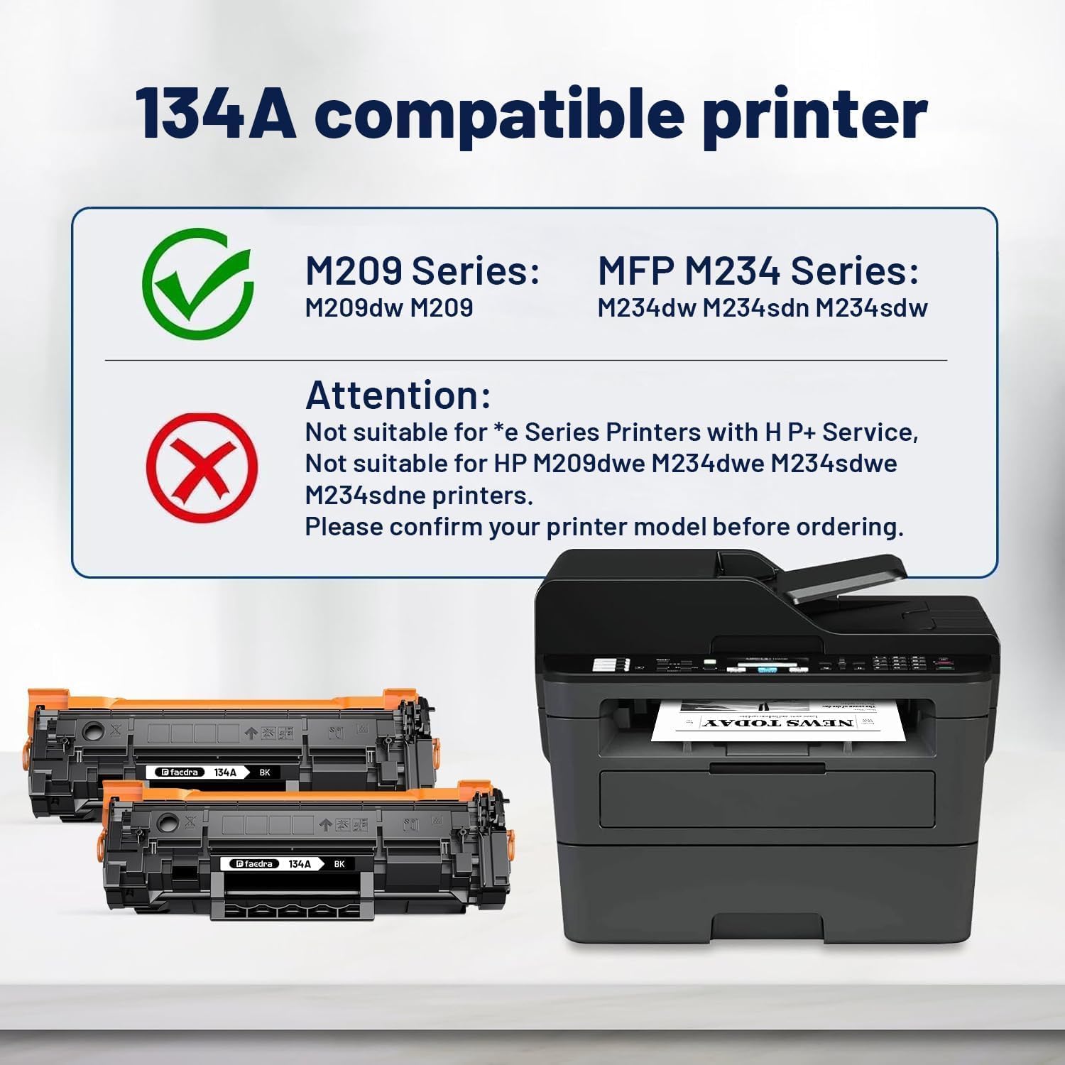 134A W1340A Toner Cartridges (with Chip) Replacement for HP 134A Toner Cartridges W1340A 134X W1340X for HP HP M209dw M209 MFP M234dw M234sdw Toner (2 Black) — view 2