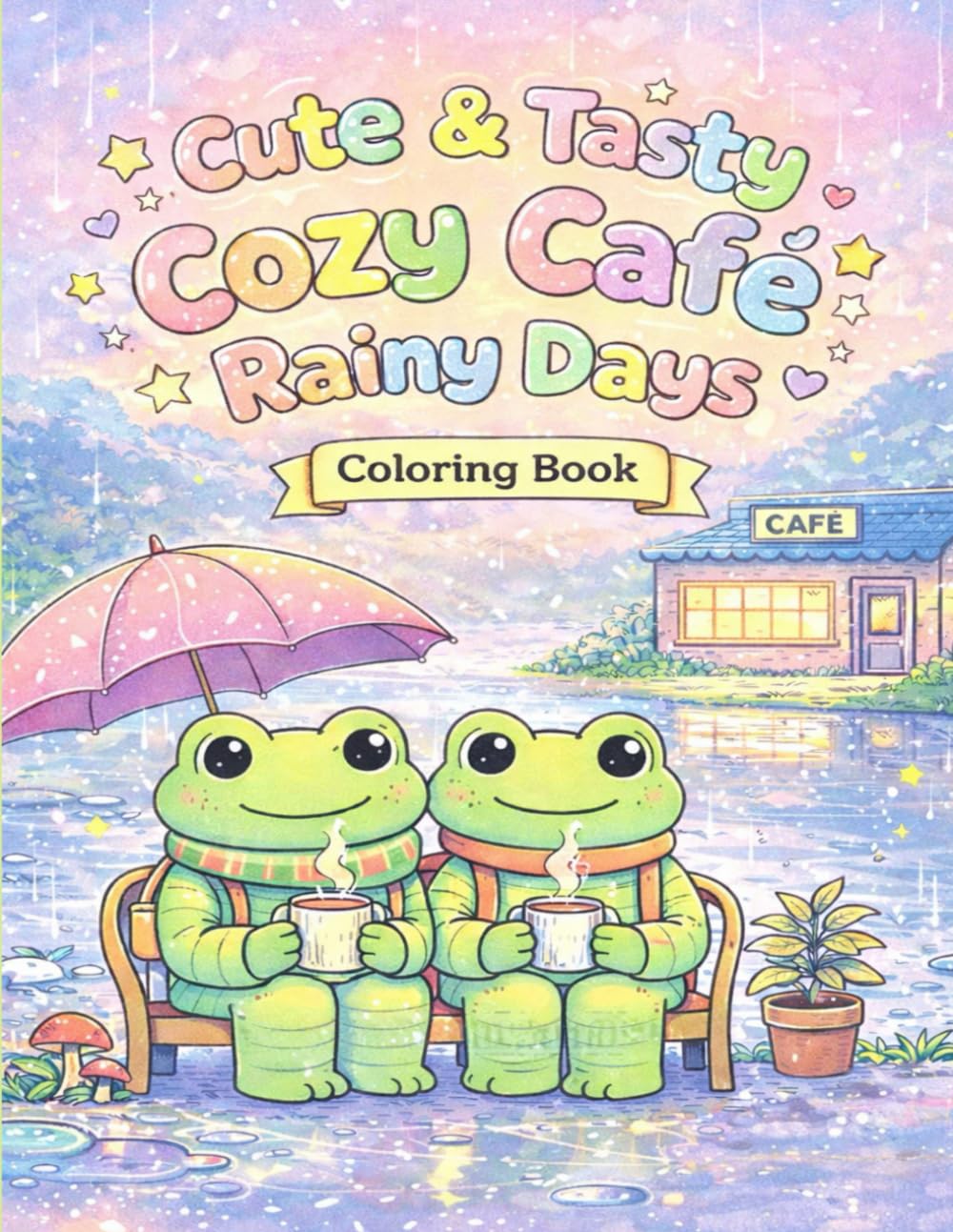 Cute & Tasty Cozy Cafe´: Rainy Days Coloring Book