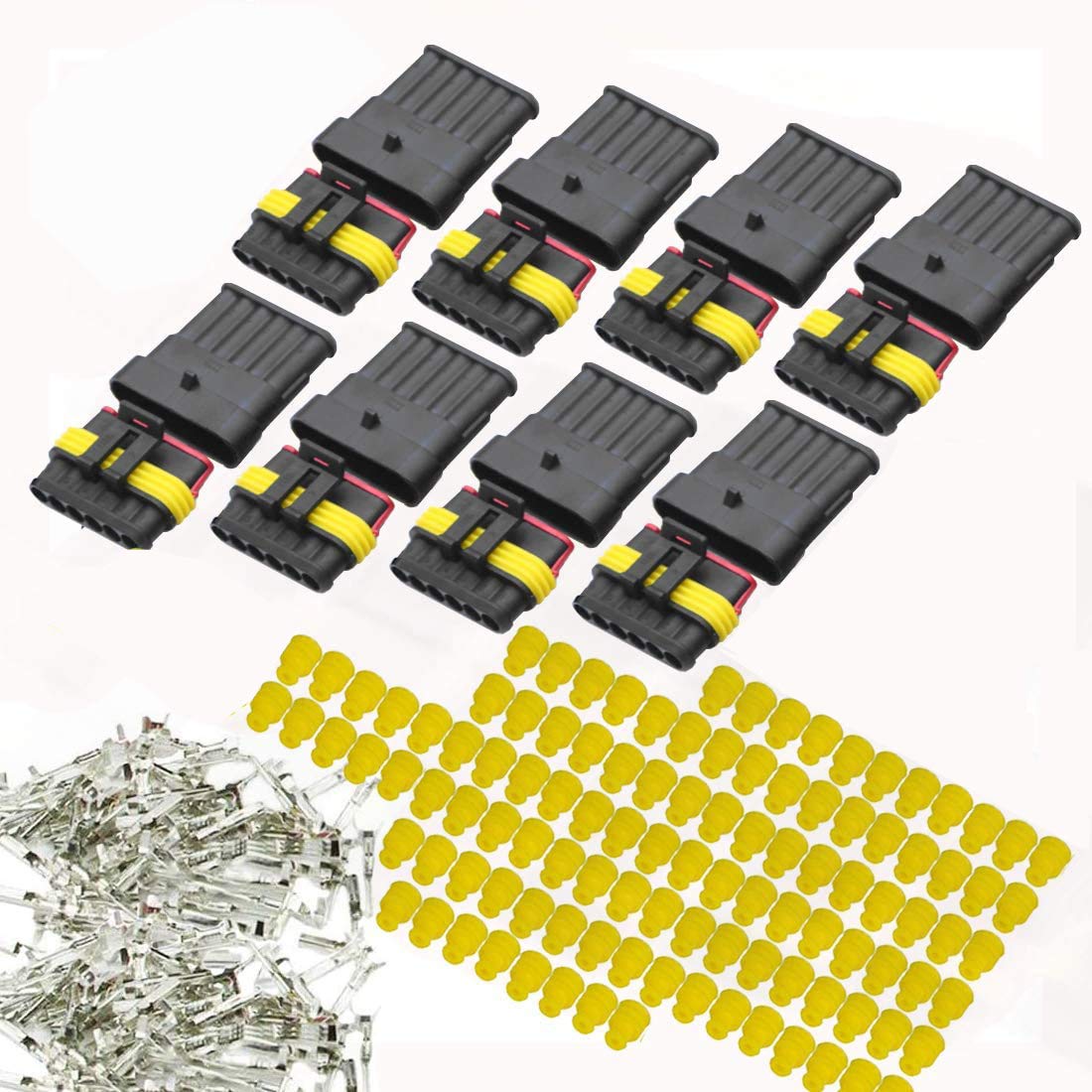 X AUTOHAUX 5 Kit 3 Pin Way Waterproof Electrical Connector Series Terminal Car - View #4