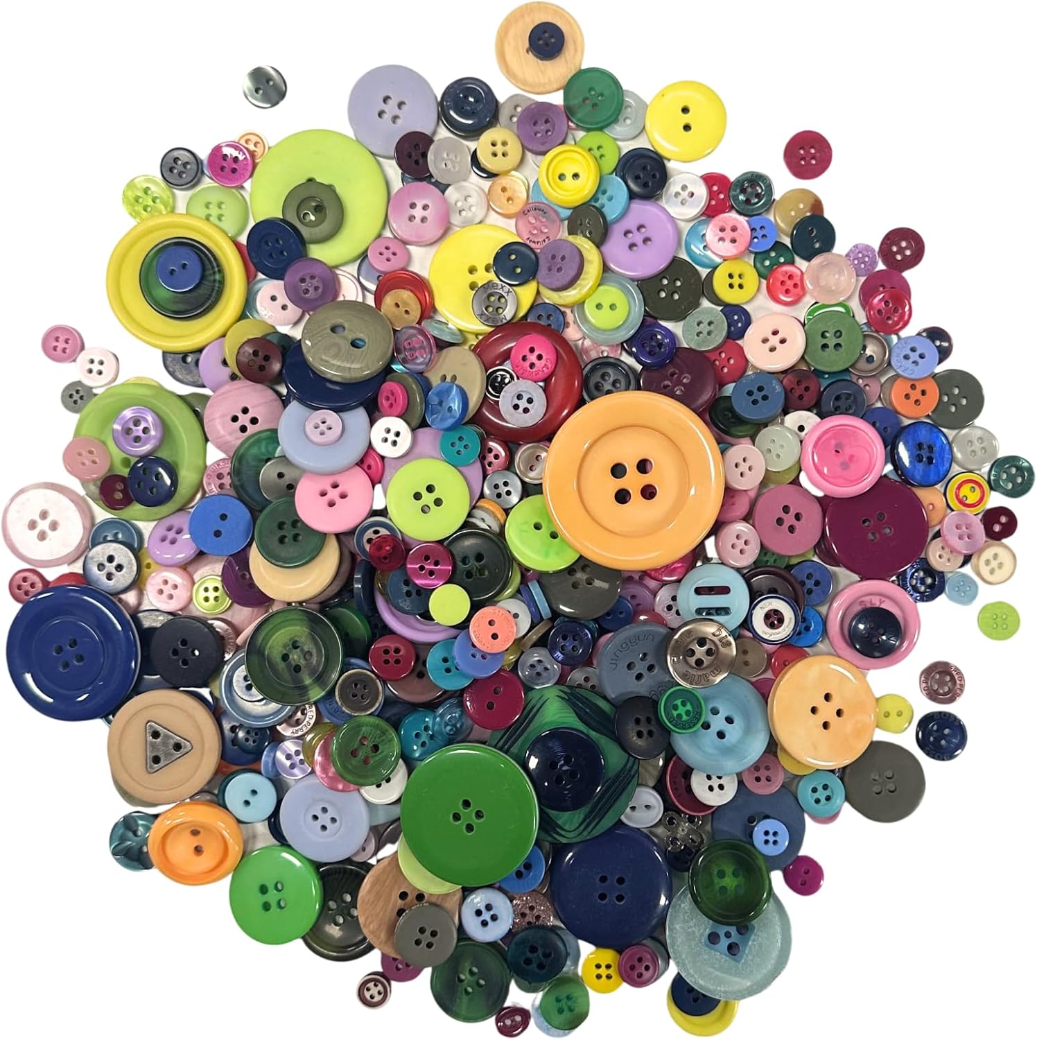 400+ PCS Colorful Assorted Buttons Round 2 and 4 Holes Buttons for Crafts for Coat Replacement Creative Upcycling Collage Art Bag Sewing Holiday Card Decor Wall Art Easter Egg Ornament