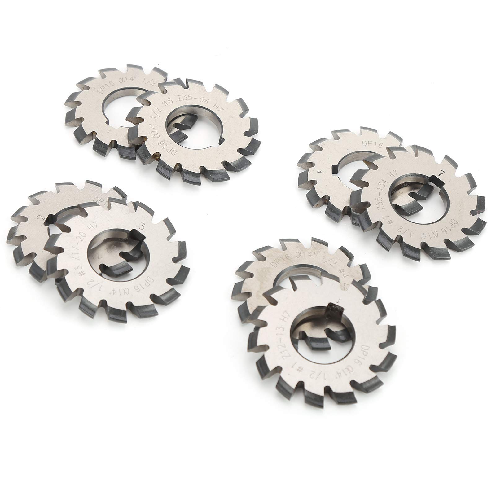 Gear Milling Cutter Set 8Pcs Precision Involute Gear Cutting Tool 14.5° 55mm 22mm for Milling Machines High Performance