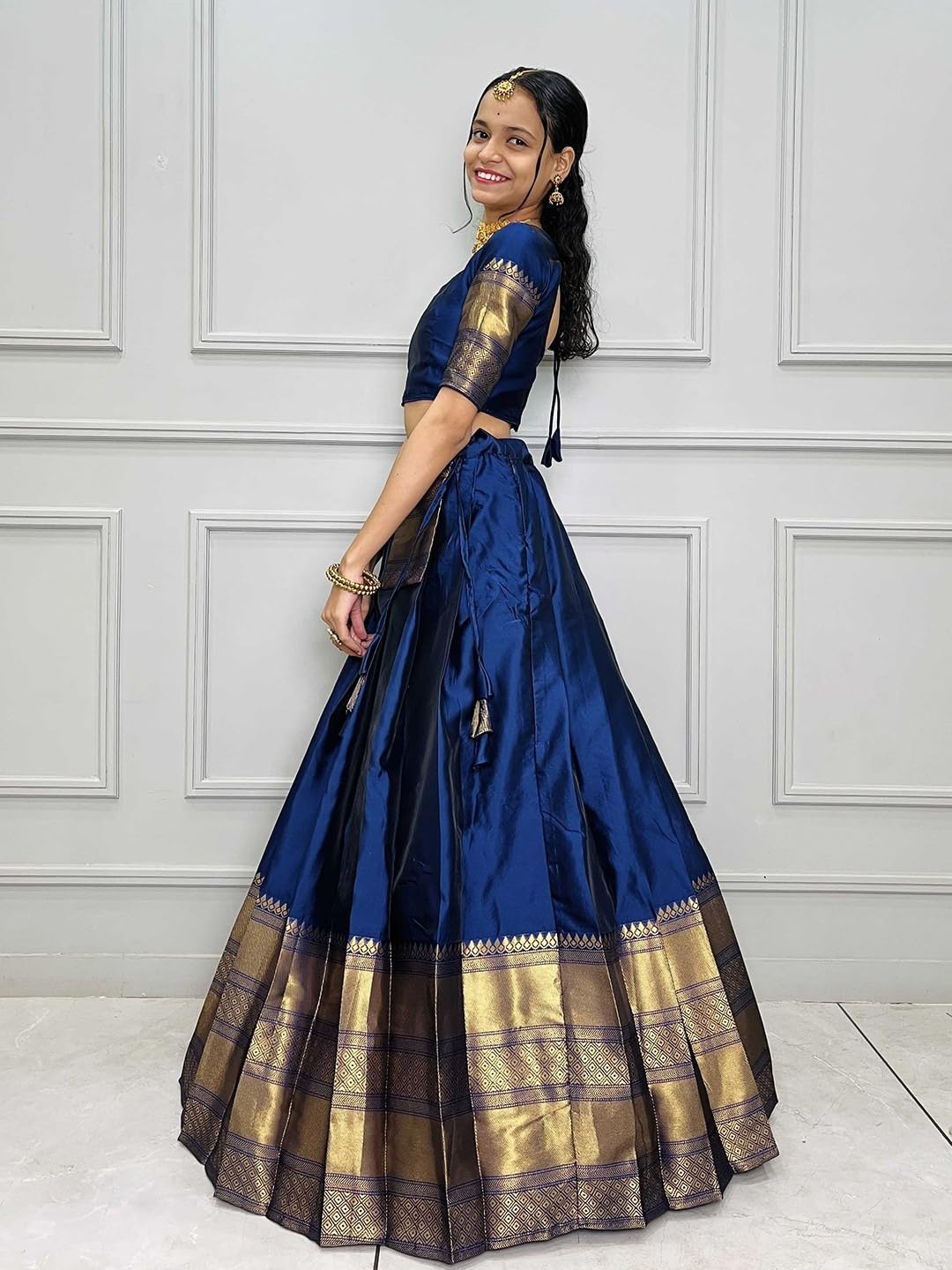 HSD Indyjska lehenga dla kobiet odzież imprezowa pół sari lehenga choli dla kobiet w pełni zszyta