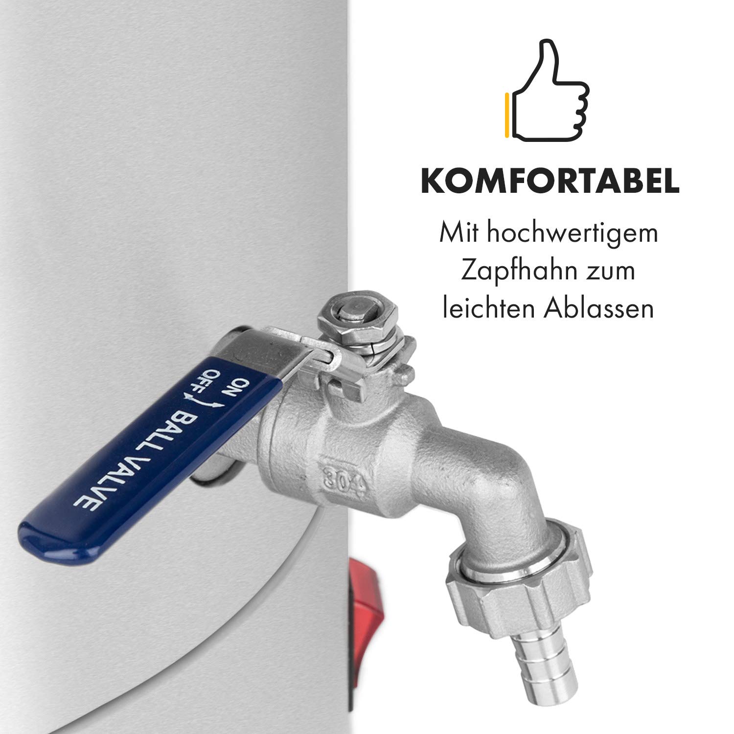 Klarstein Maischfest - Bierbrauset, Maischekessel, Bierbrauanlage mit 2 Stufen: 1500/3000 W, Bier Brauen 5-teiliges Set, Filtrier-Eimer, Kühlspirale, LCD-Display, Edelstahl, 30 Liter, Edelstahl