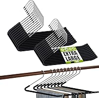 Vista 16 de Spring Fever - Perchas para pantalones de extremo abierto, antideslizantes, acolchadas con esponja, cromo, espuma resistente, ahorro de espacio