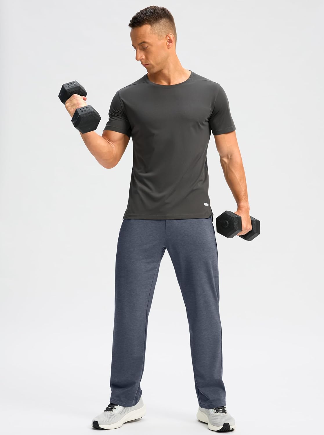 Pudolla Men's Fleece Lined Sweatpants with Zipper Pockets Winter Warm Water Resistant Athletic Pants for Workout Running