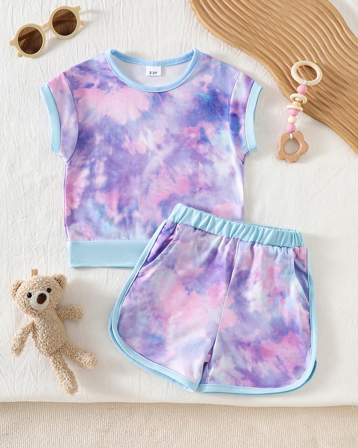 FishingDino Mädchen Kleidung Sommer Set Gr 92-116, Ärmelloses Color-Block Jogginganzug Sport Outfit, 2-teilige Kinderkleidung Mädchen für aktives Spielen