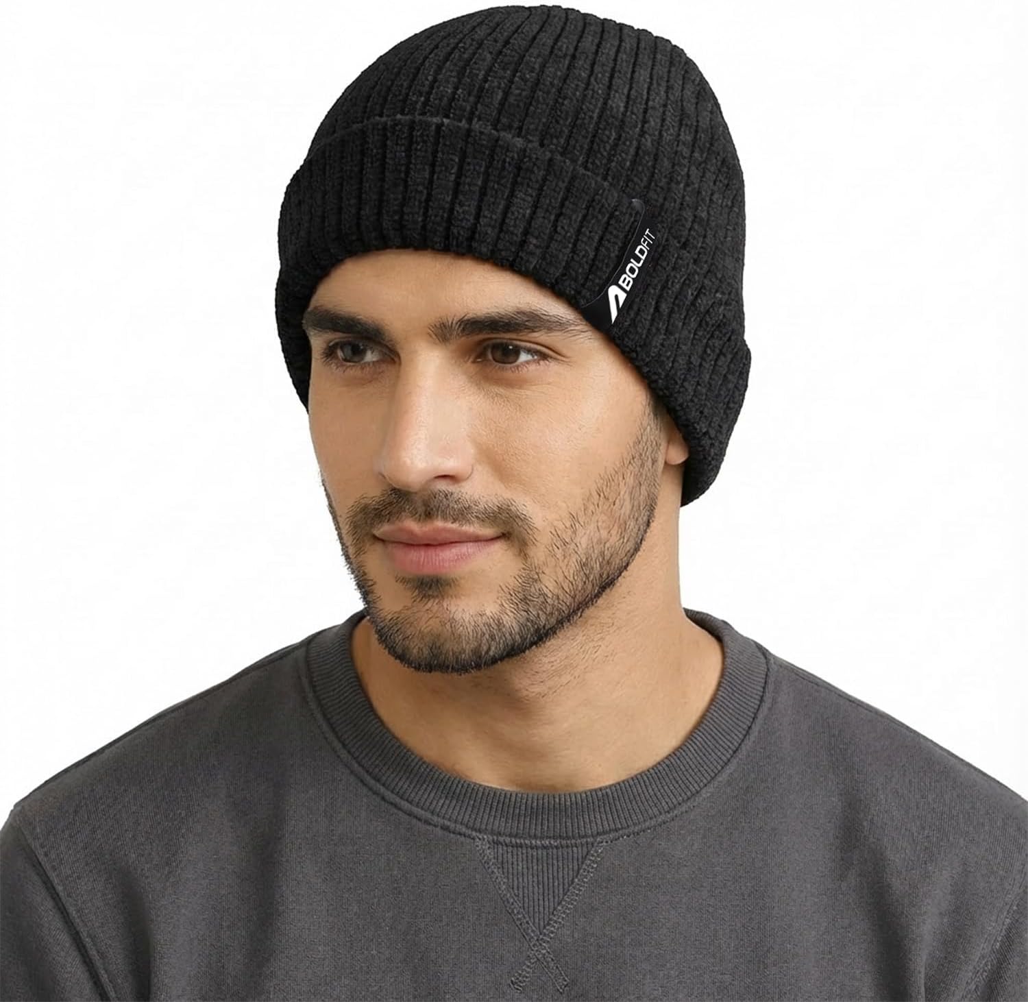 Boldfit Beanie Cap for Men Woolen Winter Cap for Men Woolen Cap for Women in Winter for Thermal Wear Stylish Soft Winter Caps for Boys & Girls for Warm Wear Head Winter Cap Woollen Garam Topaa Black