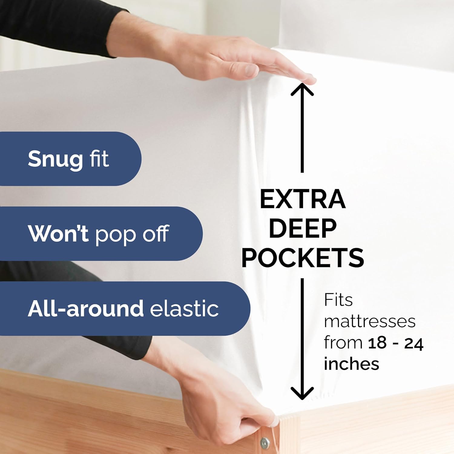 4 Piece Antique White Queen Size Bed Sheet Set + 2 Extra Pillowcases Bundle – 21” Extra Deep Pockets – Flat Sheet 95 x 102, Fitted Sheet 60 x 80 and 4 Pillowcases 20 x 30 – Oeko-TEX Queen Fitted Sheet