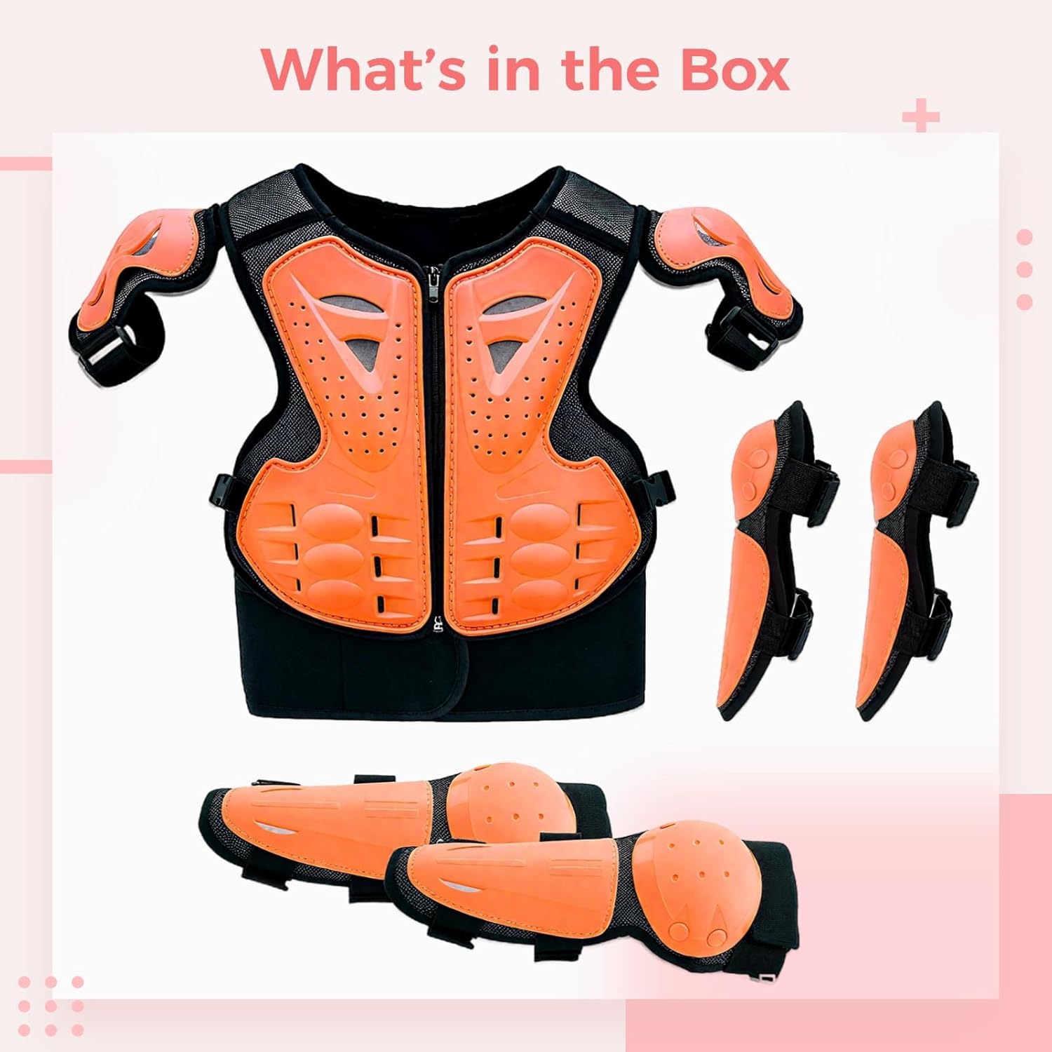 Little One Children’S Chest Protector for Dirt Biking, Youth Armor Vest in Orange