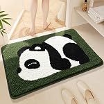 Ankah Panda Bath Mat, Cute Animal Bathroom Rug, Plush Soft Comfort Rug, Quickly Dry, Comfort, Non-Slip Rubber Backing Anti-Slip, Machine Washable Bath Rug, 15.8" x 23.6", Cover Eyes Panda