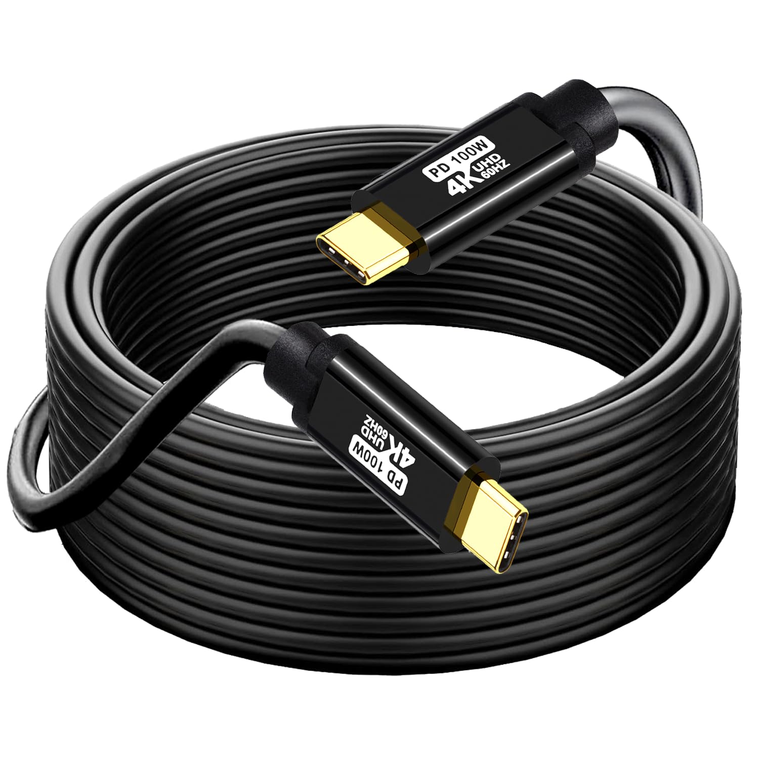USB C to C Cable 20FT,100W 4K60HZ USB Type C GEN2x2(Data usb3.1),Type C Video Output From USB3.2/ USB4.0 Fast Charging & Sync for Xreal MacBook Pro iPad Pro iPhone 15-16-17 Pro Portable Monitor