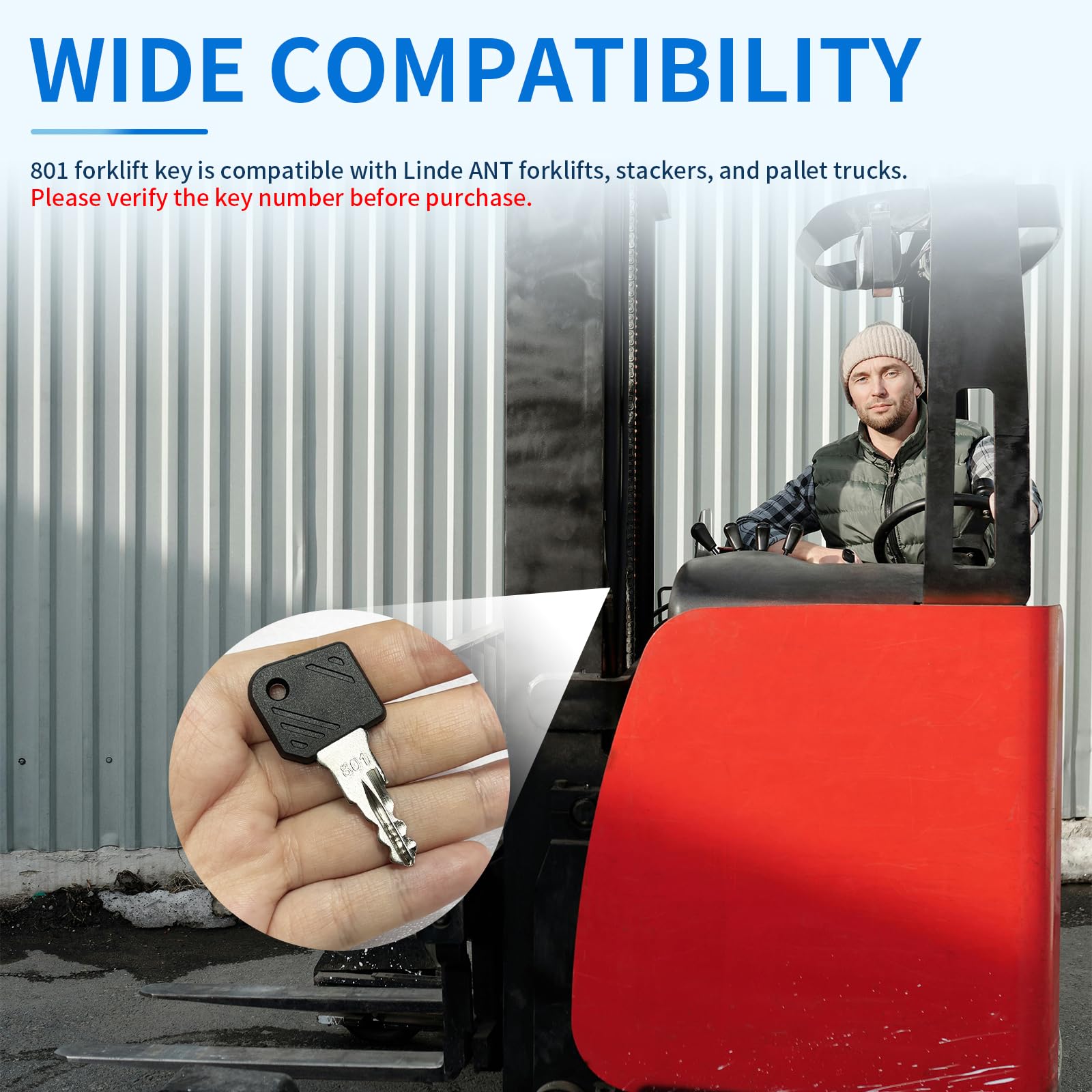 Stapler Schlüssel 801 10er Set - Linde Gabelstapler Zündschlüssel Kompatibel ANT Serie