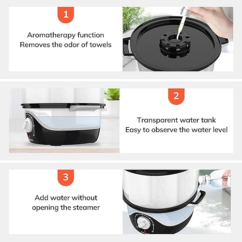 Miniatura 9 de TASALON Vaporizador de toallas calientes para tratamientos faciales, calentador de toallas calientes se calienta rápidamente en 5 minutos, máquina