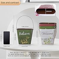 Vista 6 de GDYOOSHOW 3 macetas colgantes de metal galvanizado de 7.4 pulgadas de alto para colgar en la pared rústica, cubo de flores Echelon, maceta de pared