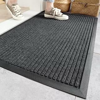 YMORIA Anti Skid Door Mats for Home Entrance |Rectangular Mats| Outside, Indoor Rubber Mat for Floor (40X60 cm, Grey) Price In India