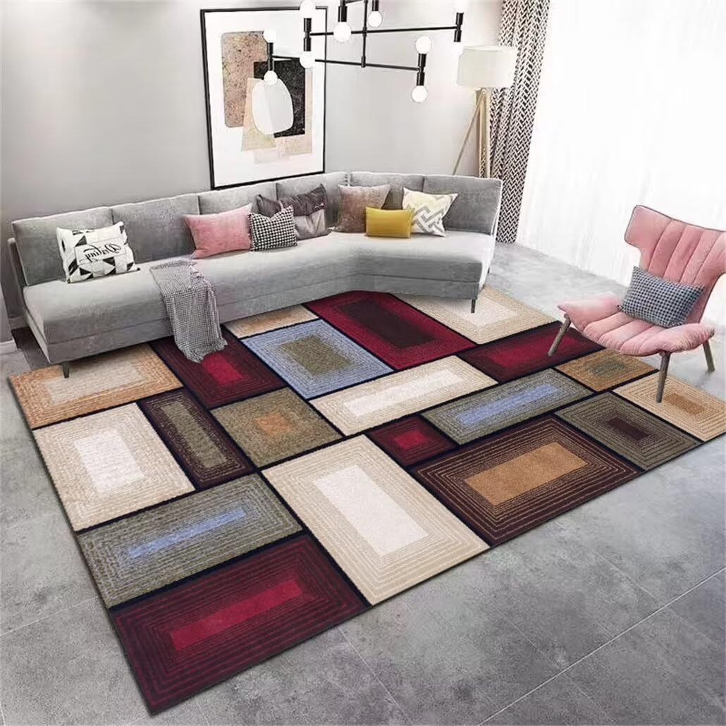 Tapis salon poil court lavable pour nettoyer facilement les taches de la maison