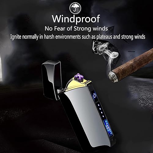 Miniatura 2 de Encendedor de arco, encendedor eléctrico inteligente, encendedor recargable por USB, resistente al viento, sin llama, encendedor de plasma ligero