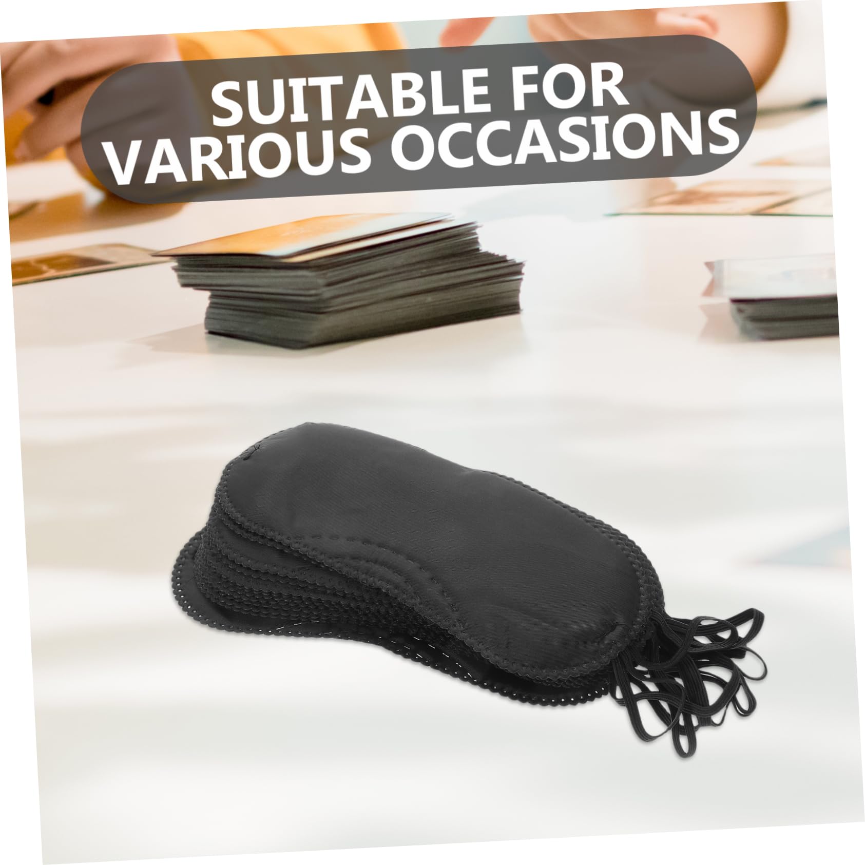 12 Pezzi Maschera per Gli Occhi da Gioco in Tessuto Morbido Regolabile per Party E Riunioni Familiari Design Unico per Atmosfera di Gioco Nero 18.5X7.5Cm
