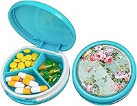 Vista 40 de Serfeymi - Pastillero pequeño con 3 compartimentos, pastillero portátil para bolso o bolsillo, estuche compacto y mini para viajes - Adecuado