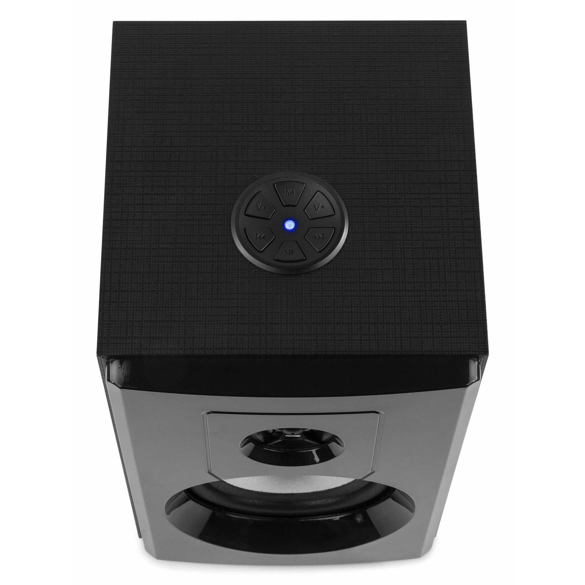 Fenton SHF404B - Coppia di altoparlanti da libreria con Bluetooth, altoparlanti attivi, ideali per musica, giochi, film e produzione musicale, 160 Watt, 4", USB e RCA