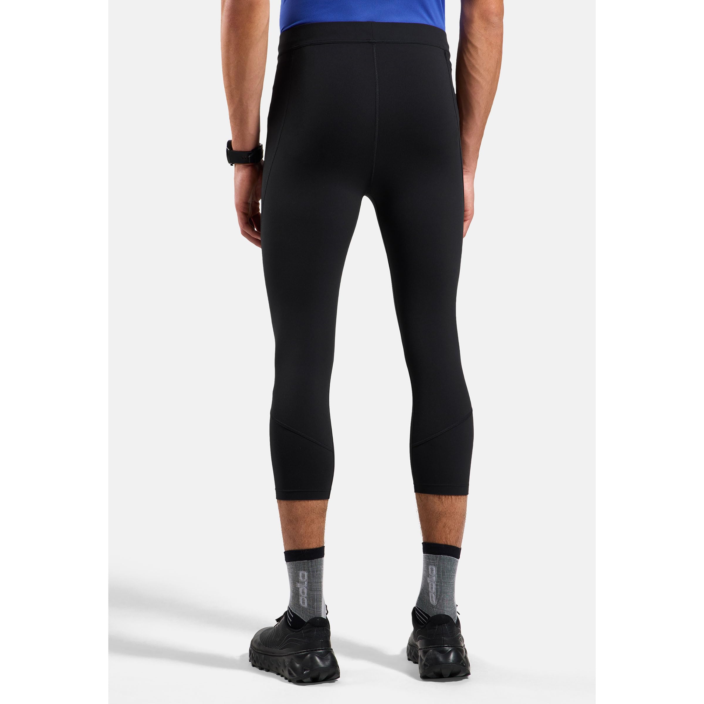 Odlo Essential Tights 3/4 Herren Laufhose | Fitnessshort |Stützende Tights | Verbesserter Passform | Hoher Komfort | Herren