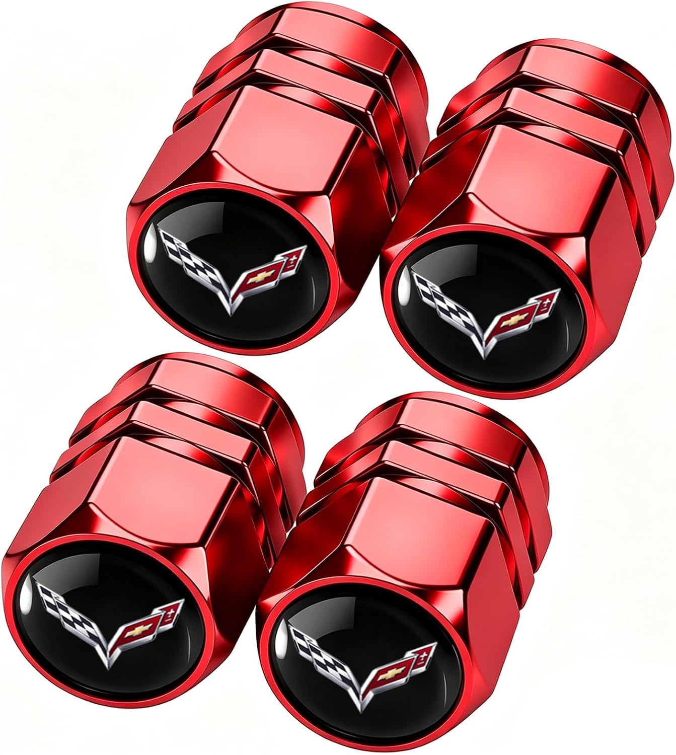 Tire Valve Stem Cap Cover for Honda Belt O-Ring Seal Corrosion Resistant tire Valve caps 4 Pack Red