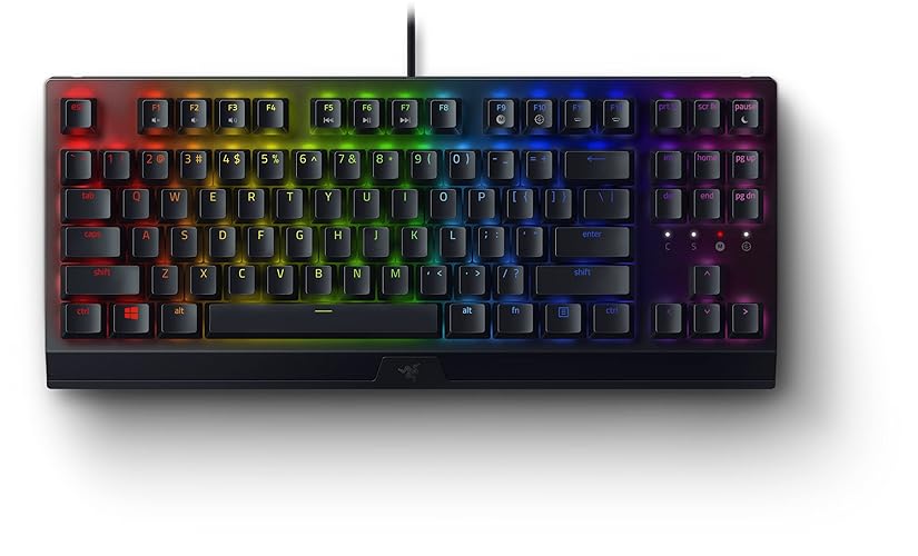 Razer BlackWidow V3 TKL Mechanical Gaming Keyboard: Yellow Mechanical Switches Linear & Silent - Chroma RGB - Compact Form Factor - Programmable Macros Snap Tap - Keyboard - Silent Switches