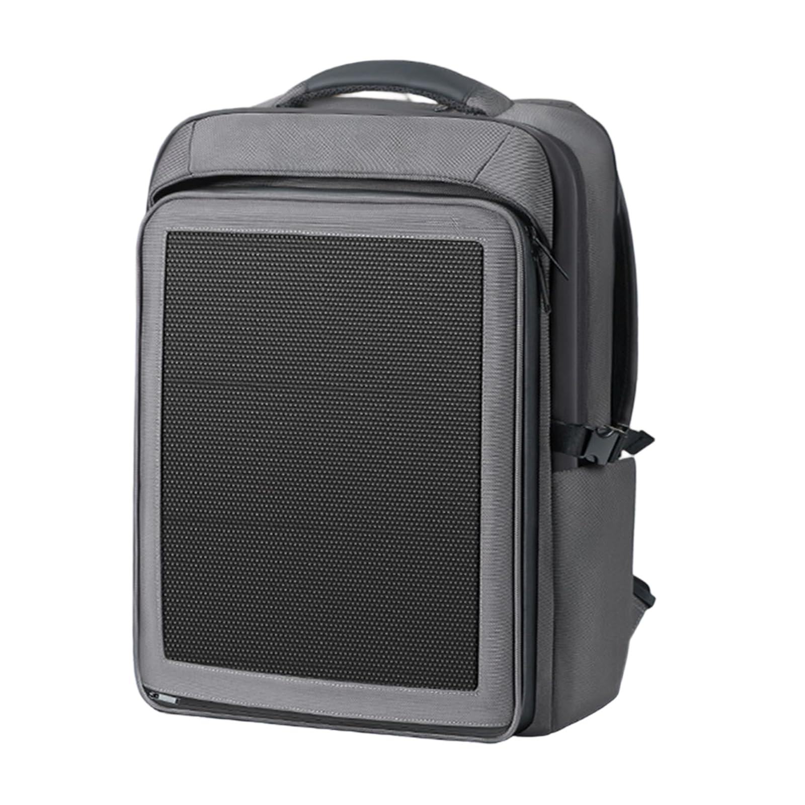 Zaino solare con pannello solare integrato da 30 W, 2 porte USB, scomparto per laptop da 17 pollici, 35 litri, tessuto Oxford, impermeabile, per escursionismo, campeggio, viaggi