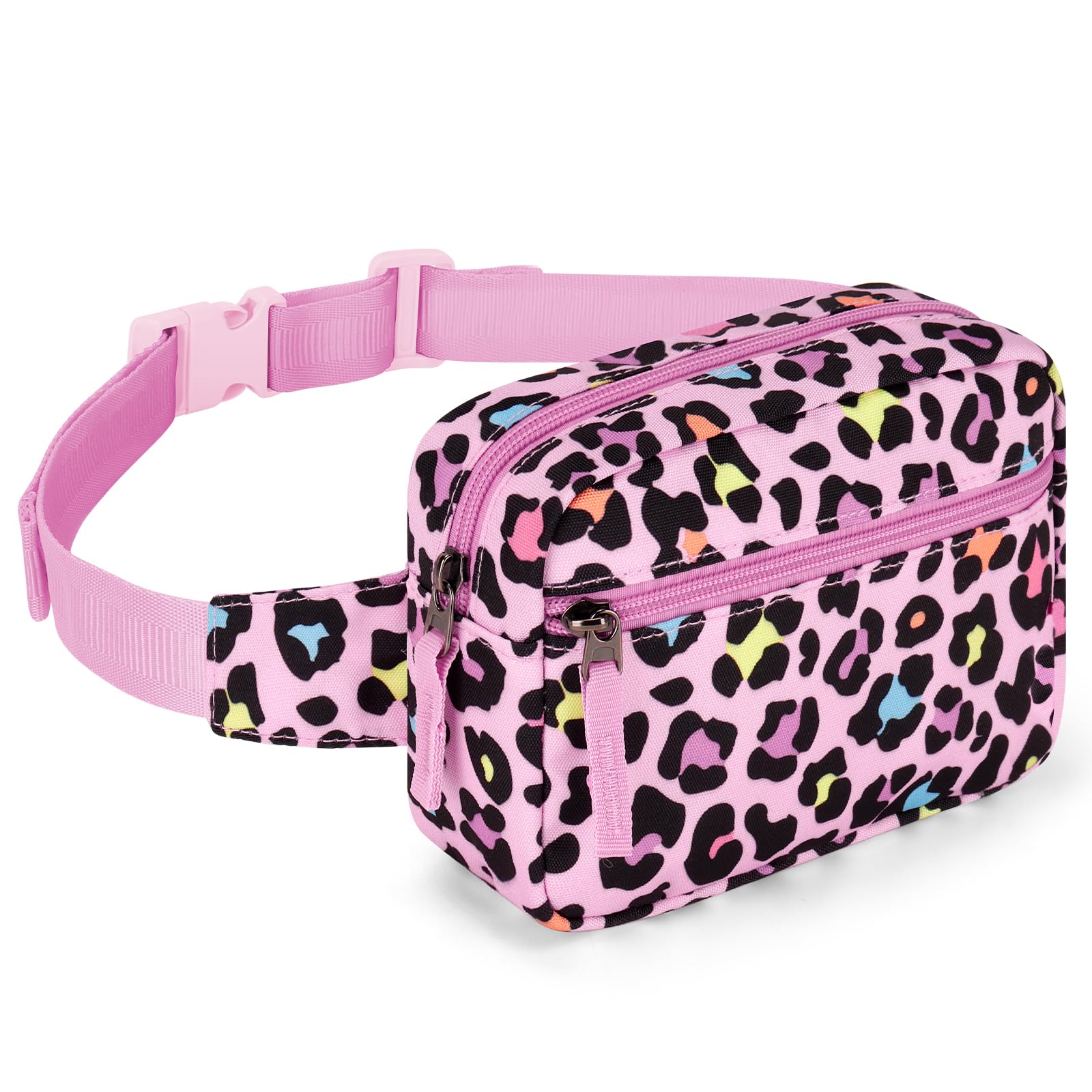 Choco Mocha Fanny Pack for Girls Kids Fanny Pack 6-8 Girls Belt Bag Ages 8-12 Toddler Fannys Packs Christmas Gifts, Cheetah Pink