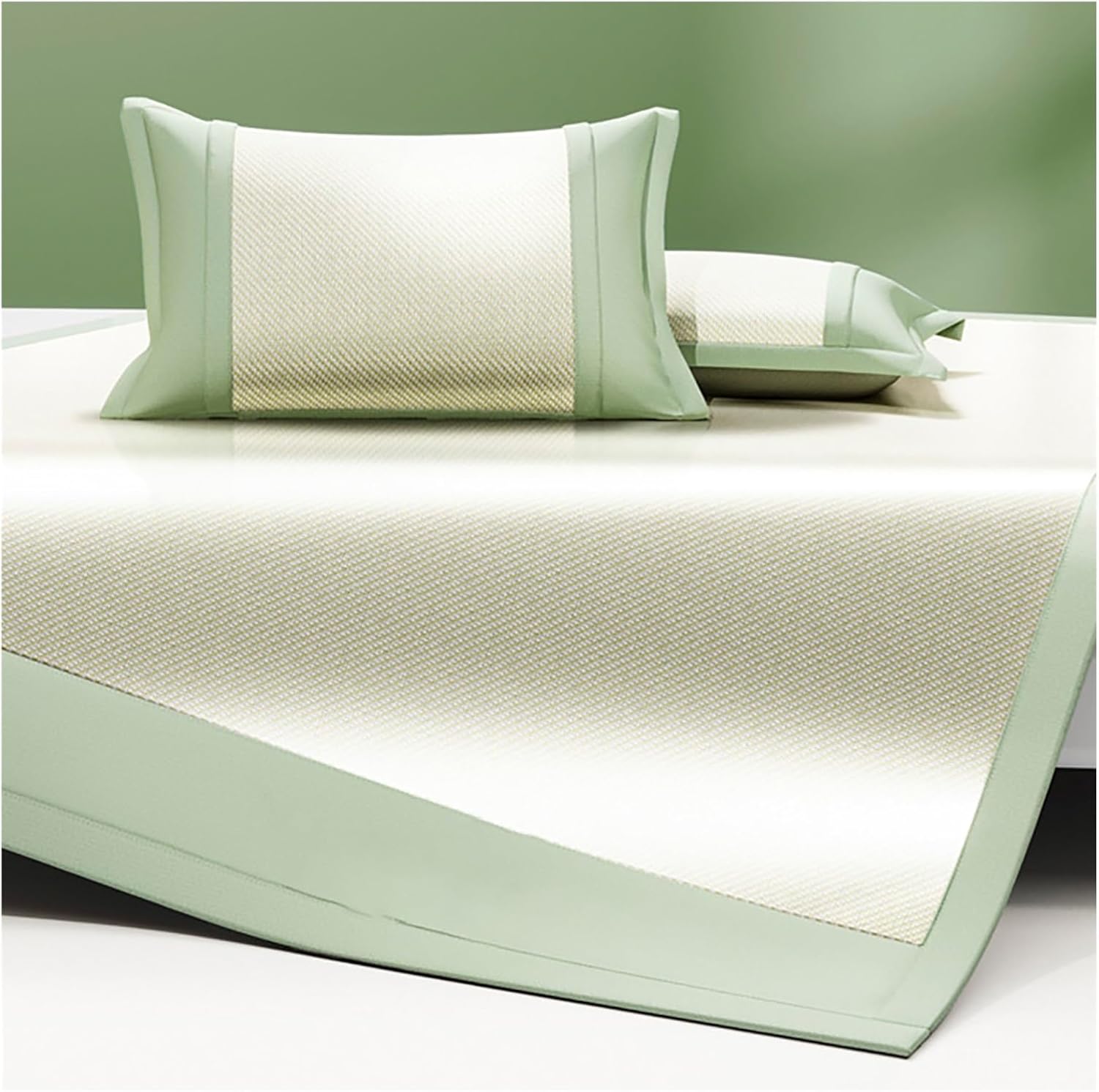 Ice Silk Summer Sleeping Mat with 5D Breathable Mesh, Non-Slip Elastic Straps and Wide-Banded Edging for Home, Dorm and Adult Use Easy Foldable Storage