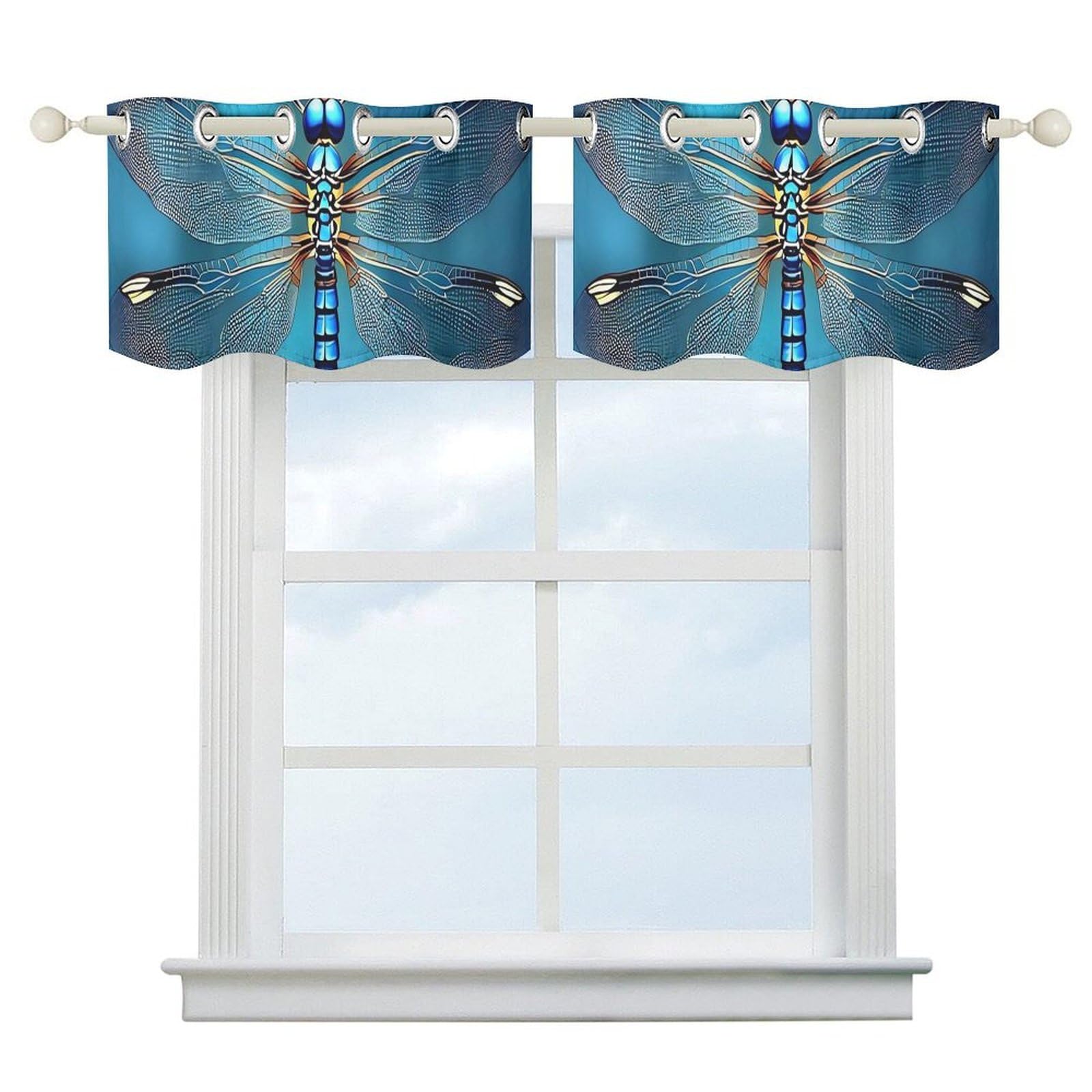 Rideaux isolants thermiques anti-UV avec cantonnière style ferme