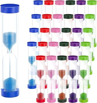 Fabbay 40 Pack 2 Minute Sand Timer for Kids Colorful Hourglasses Clock 2 Minute Small Plastic Sand Watch Mini Toothbrush Timer Kids Sandglass for Classroom Teeth Brushing