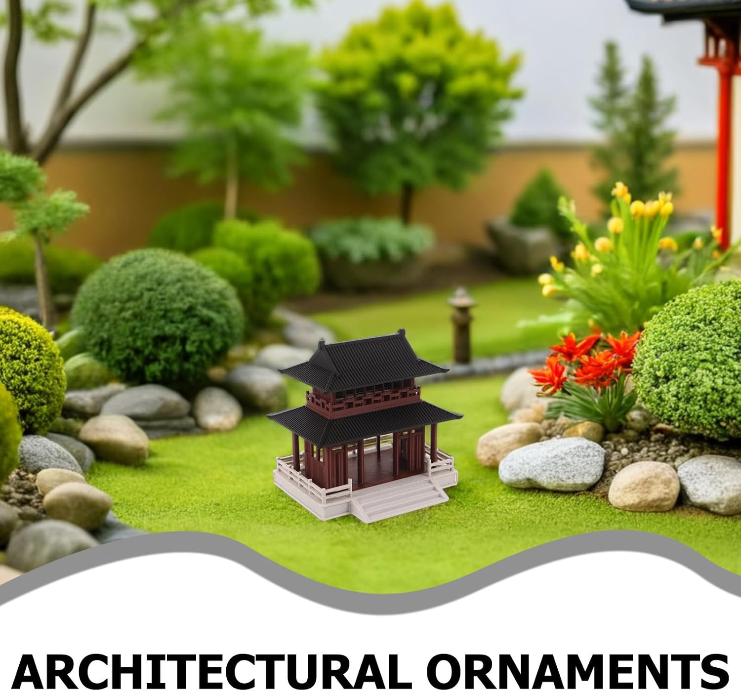 Xmas Chinese Style Miniature Landscape Sculpture Tower Model