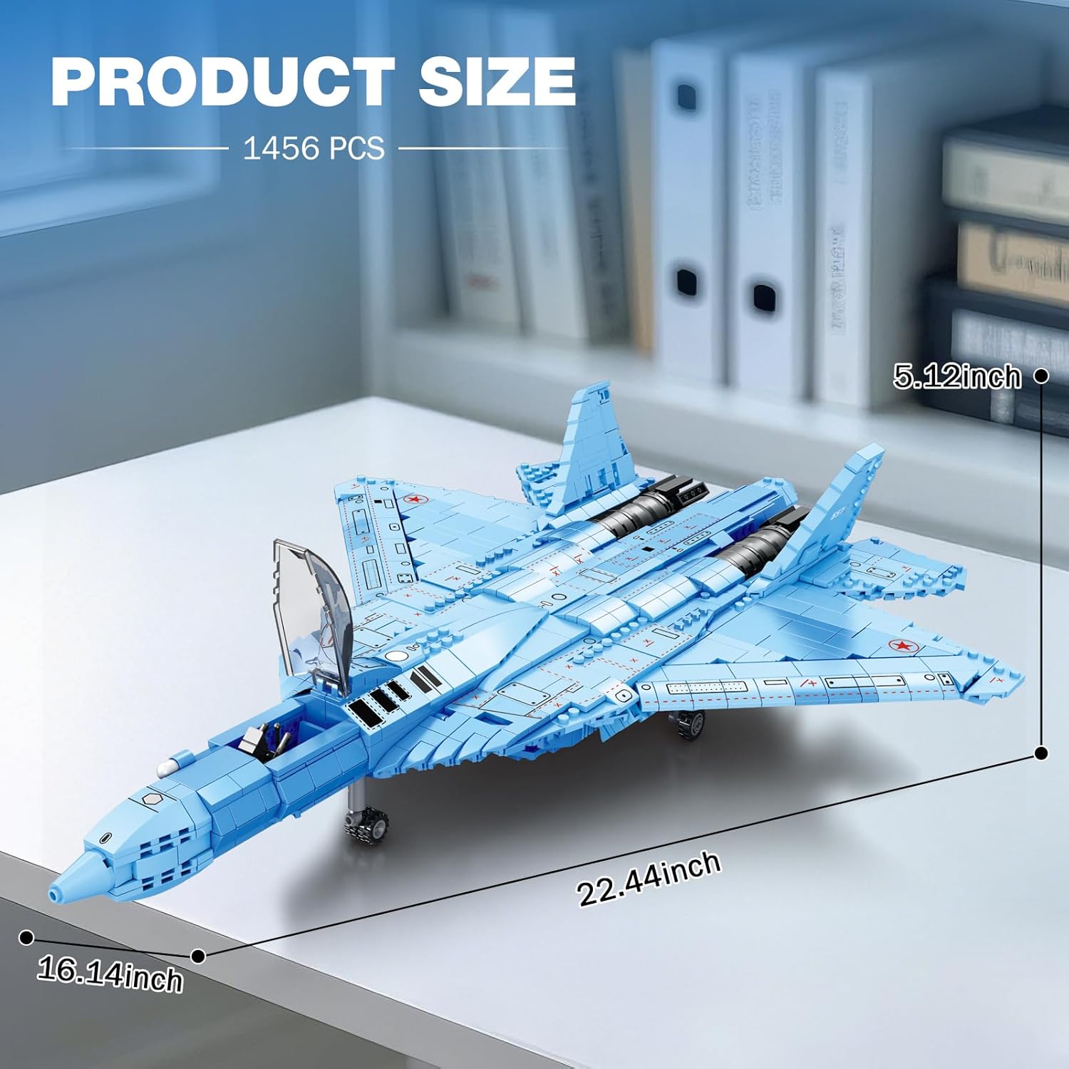 Reobrix SU-57 Fighter Jet Model 33030 with dimensions