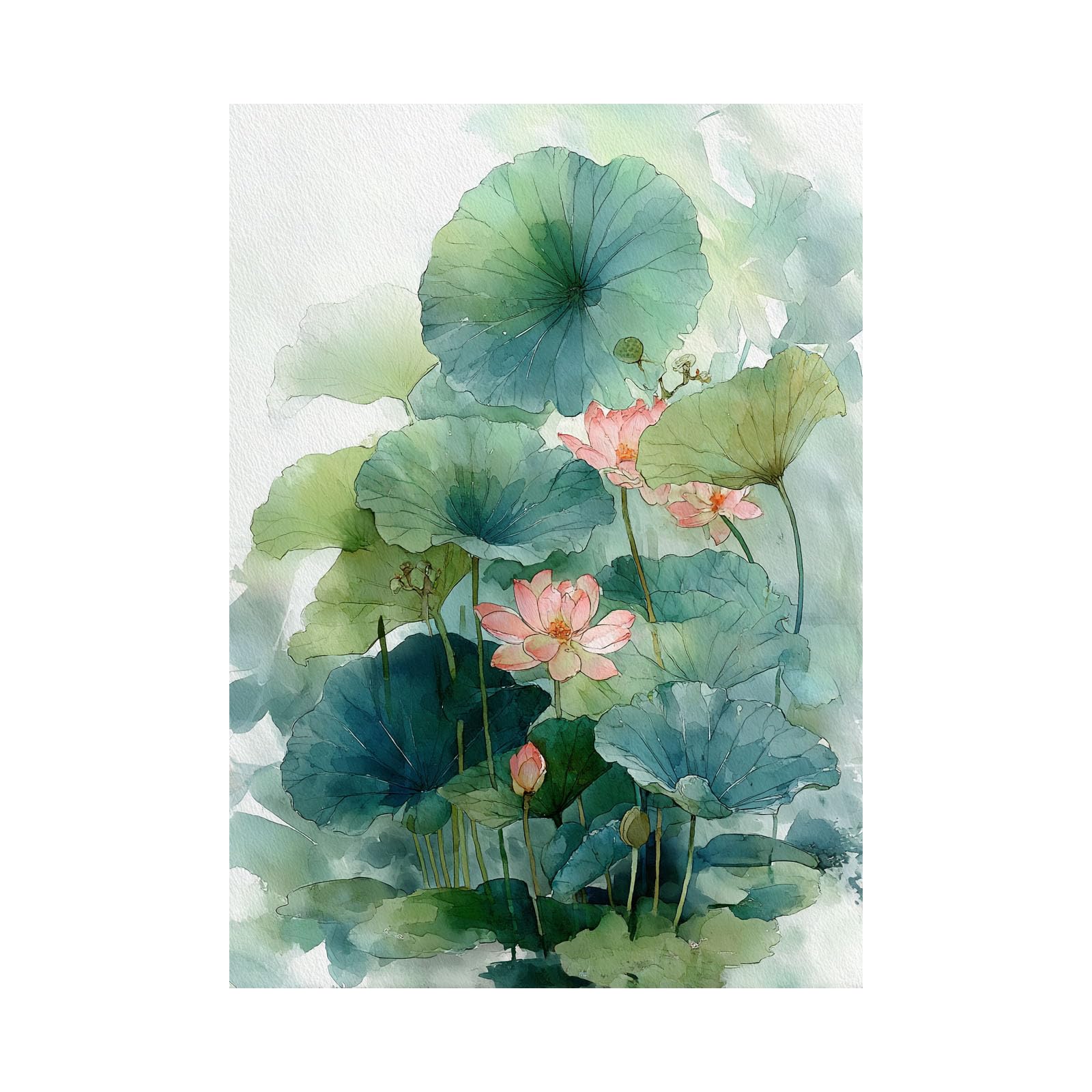 Cuadros para salones con flores en acuarela suave de 40x60cm para dar vida a tus estancias 8