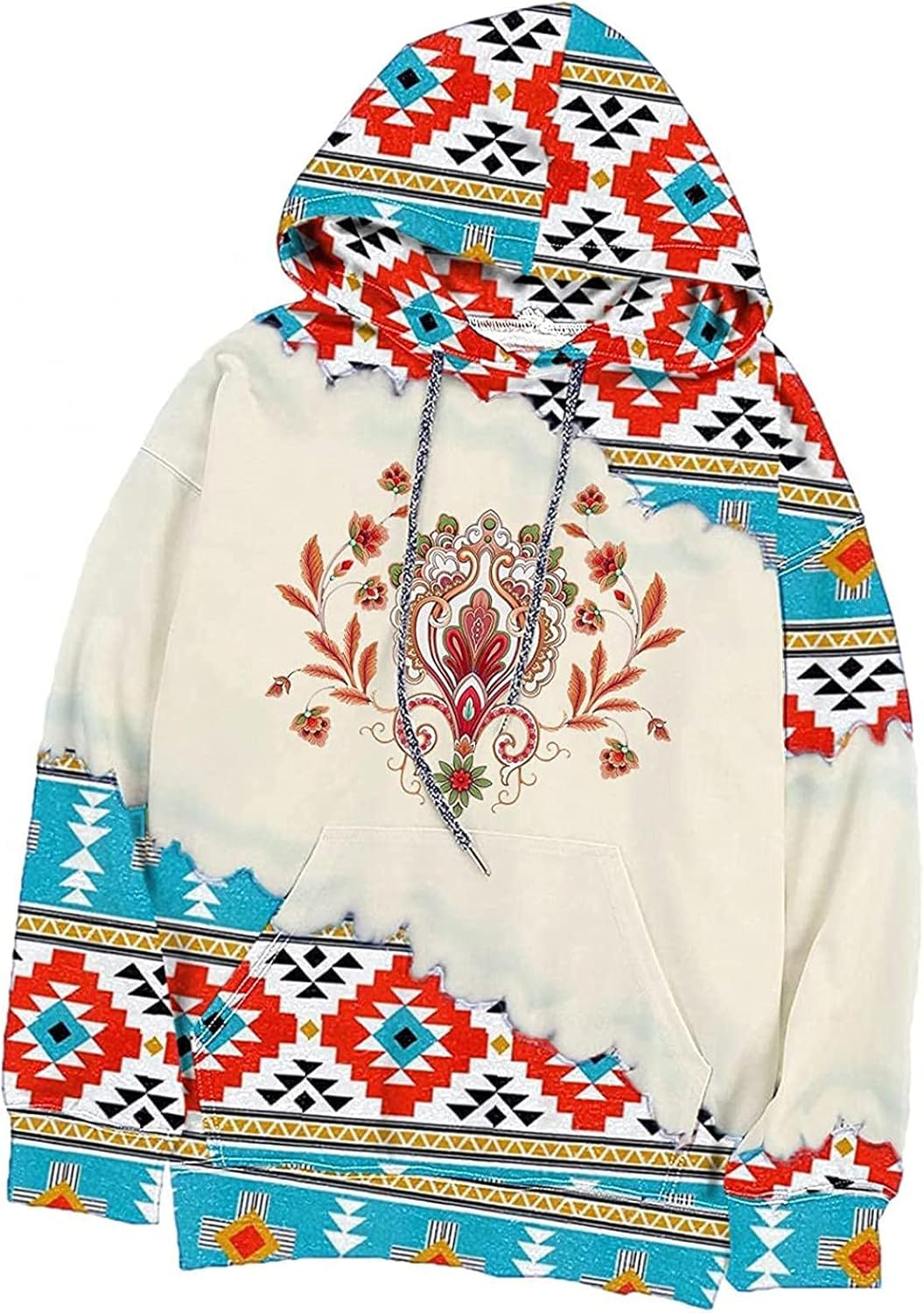 REIOASUD Women's Aztec Hoodie Western Clothes for Women Geometric Ethnic Graphic Sweatshirts Sweater Shirts Girls : Clothing, Shoes & Jewelry